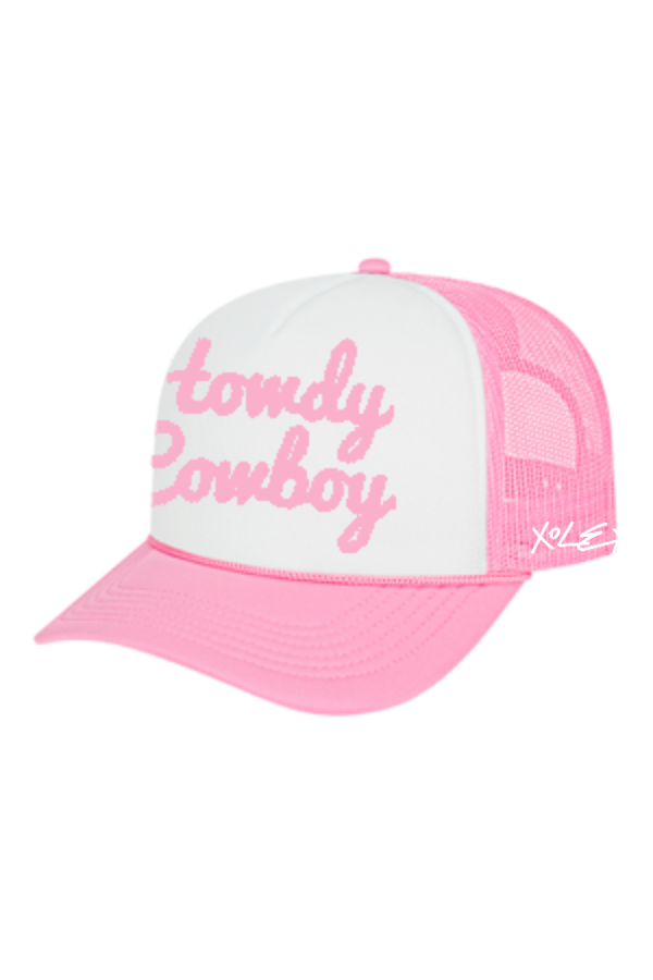 Howdy Cowboy Foam Hat - Pink/White
